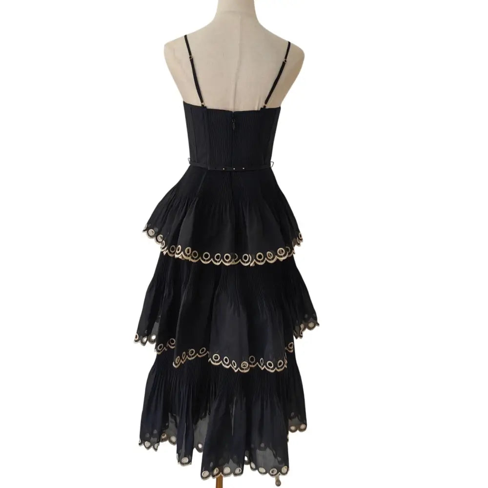 ZIMMERMANN Tiered embroidered georgette midi dress - Dress