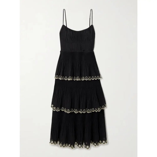 ZIMMERMANN Tiered embroidered georgette midi dress - Zimmermann = US4 - Dress