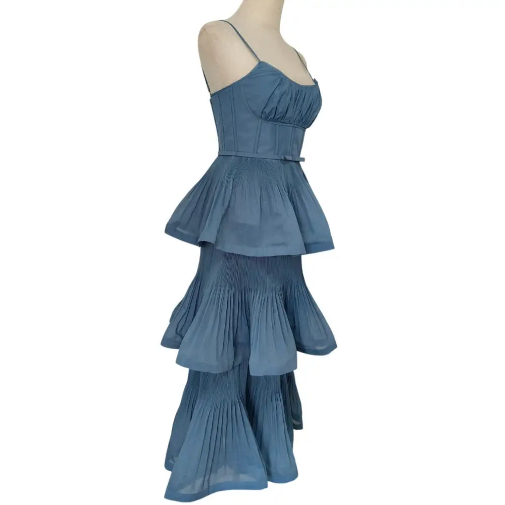 ZIMMERMANN Tiered pleated voile midi dress - Dress
